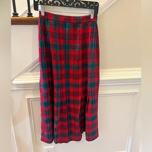 Sarah Elizabeth Red and Green Plaid Maxi Skirt